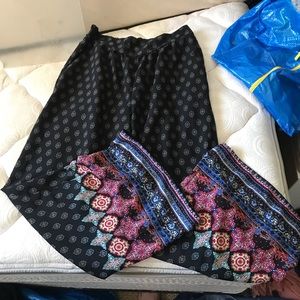 flowy patterned pants